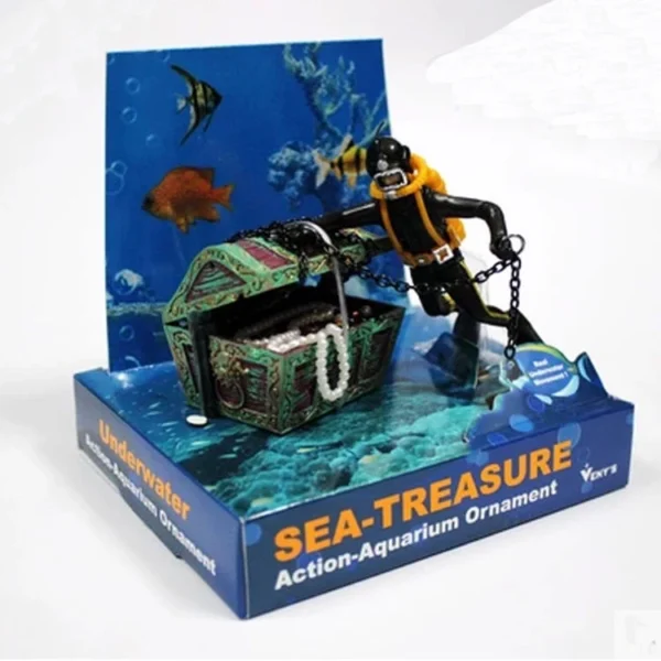 Aquarium Frogman Treasure Box Decoration