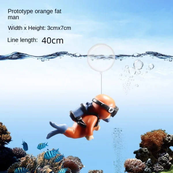 Floating Scuba Diver Aquarium Decoration