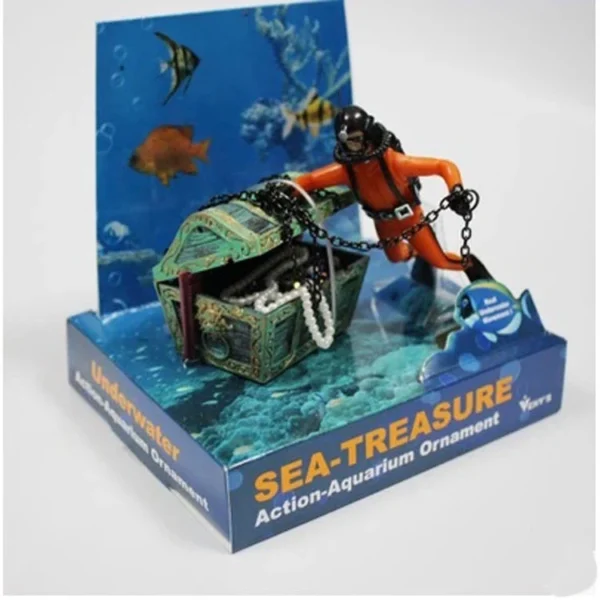 Aquarium Frogman Treasure Box Decoration