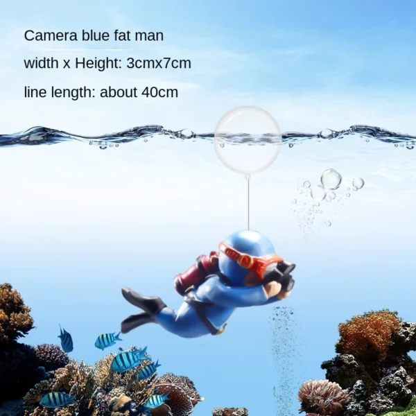 Floating Scuba Diver Aquarium Decoration