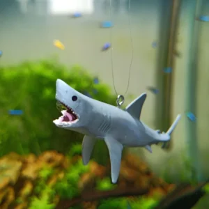 Aquarium Floating Great White Shark Decoration L7.4cm H3.3cm