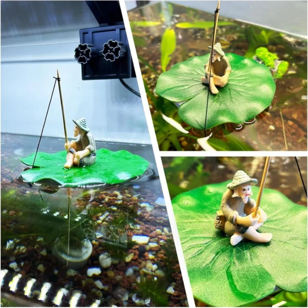 Floating Fisherman Aquarium Decoration
