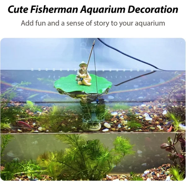Floating Fisherman Aquarium Decoration