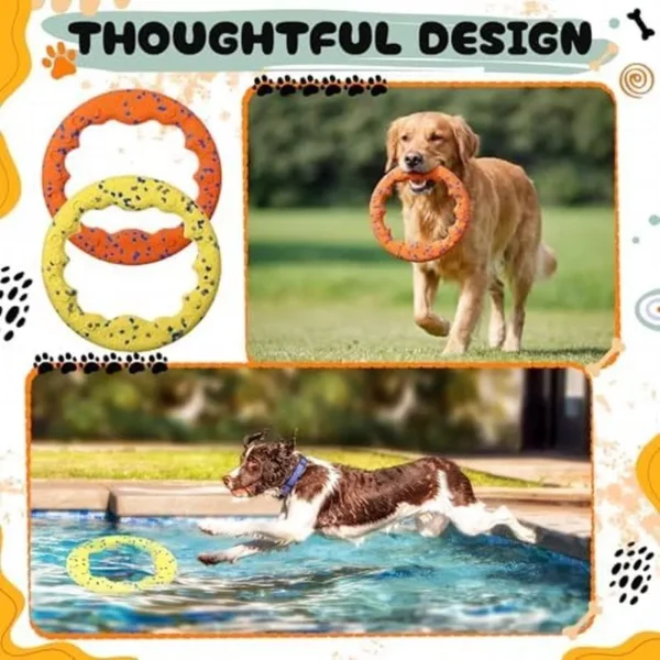 2 Pcs Dog Ring Toy 22cm