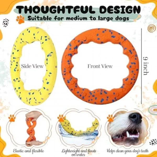 2 Pcs Dog Ring Toy 22cm
